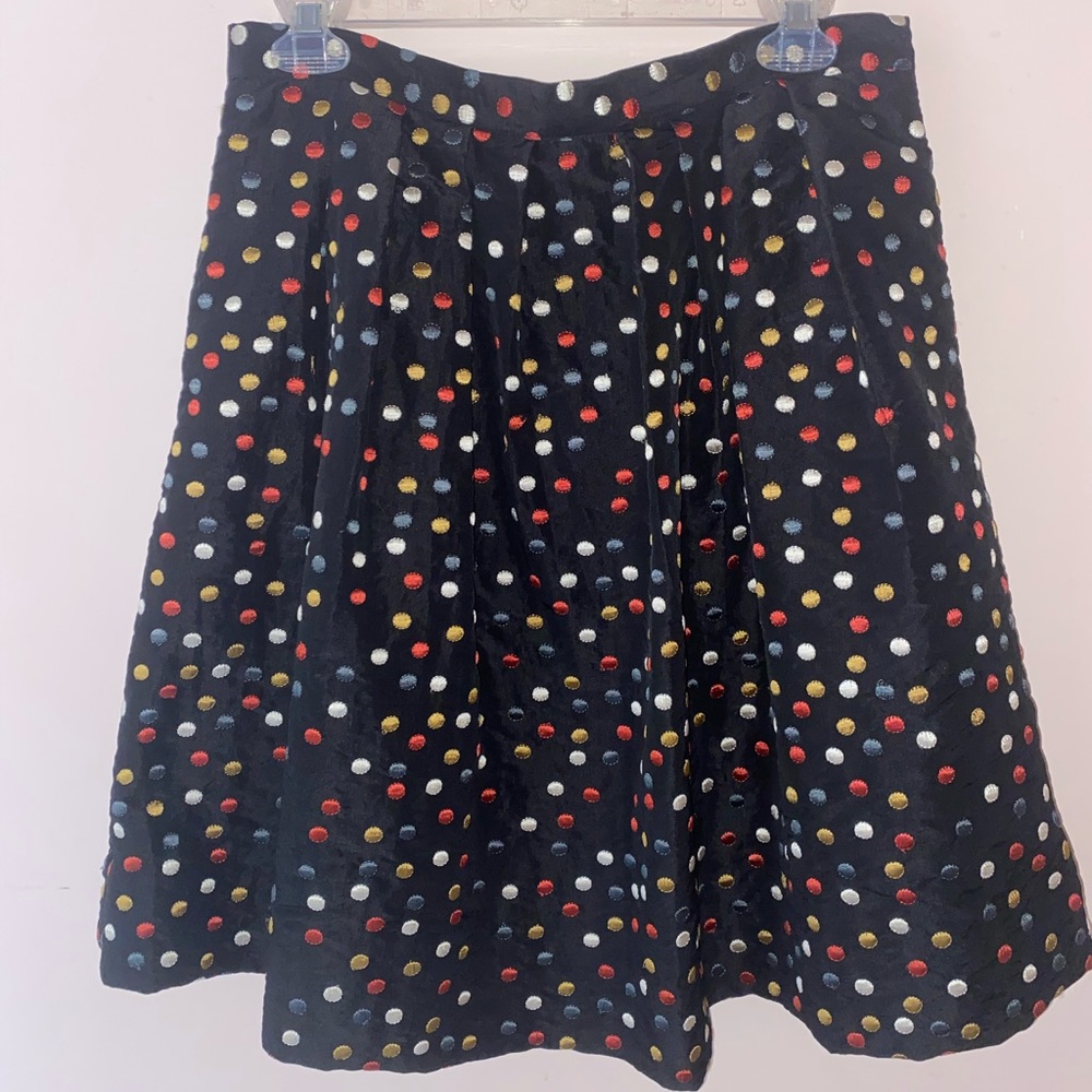 Vintage pleated full skirt with metallic dots